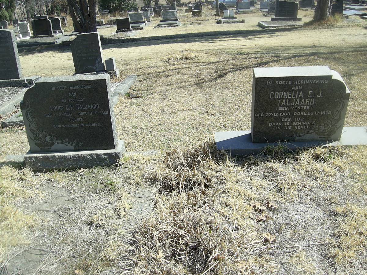 TALJAARD Louis G.F. 1903-1966 &amp; Cornelia E.J. VENTER 1909-1978
