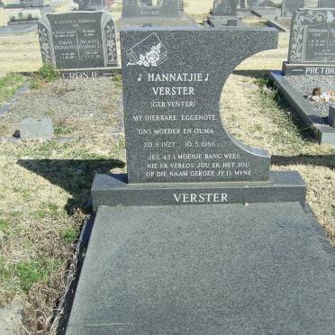 VERSTER Hannatjie nee VENTER 1927-1986