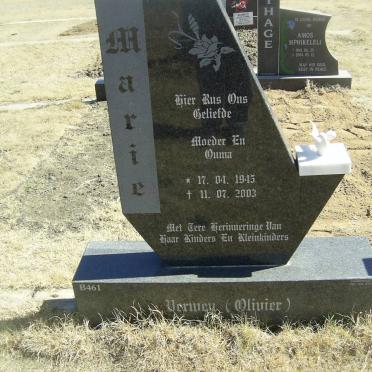 VERWEY Marie nee OLIVIER 1945-2003