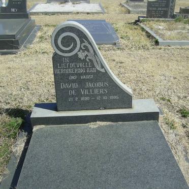 VILLIERS David Jacobus, de 1890-1985