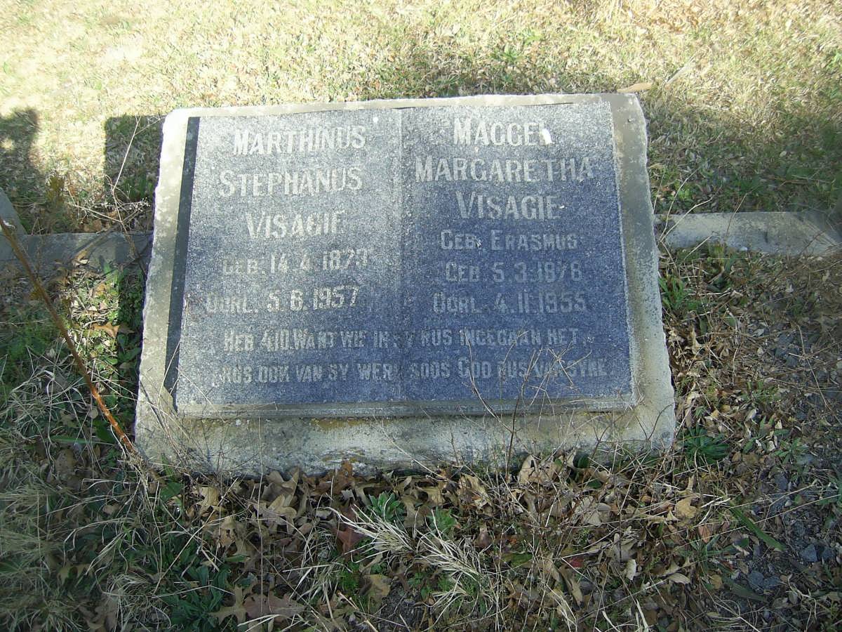 VISAGIE Marthinus Stephanus 1873-1957 &amp; Maggel Margaretha ERASMUS 1878-1955