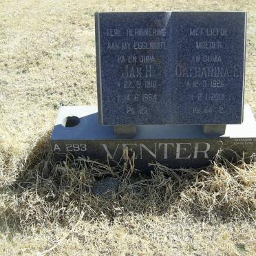 VENTER Jan H. 1918-1994 &amp; Catharina E. 1926-2001