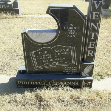 VENTER Philippus J. 1923-2000 &amp; Susanna R.P. 1927