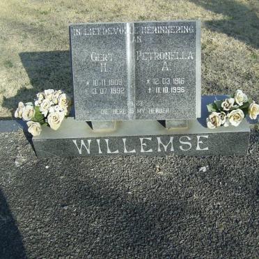 WILLEMSE Gert H. 1908-1992 &amp; Petronella A. 1916-1996