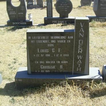 WATH Louis C.F., van der 1918-1999 &amp; Chrissie H. 1921-2000