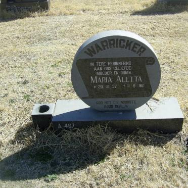 WARRICKER Maria Aletta 1937-1996