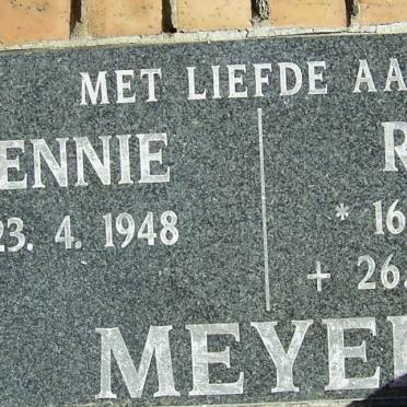 MEYER Hennie 1948- &amp; Rina 1948-2003
