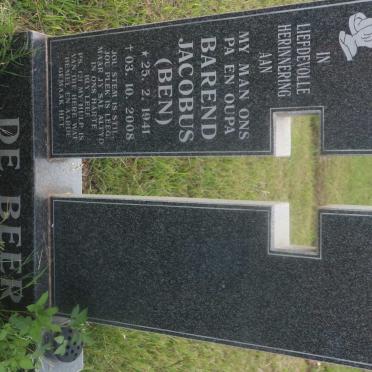 BEER Barend Jacobus, de 1941-2008