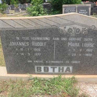 BOTHA Johannes Rudolf 1906-1977 &amp; Maria Louise 1902-1978