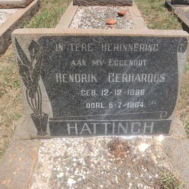 HATTINGH Hendrik Gerhardus 1896-1964