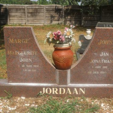 JORDAAN Jan Jonathan 1911-1997 &amp; Margeurite John 1912-2001