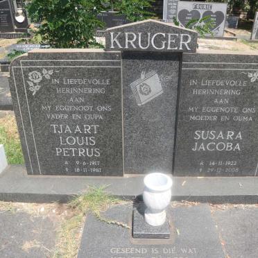 KRUGER Tjaardt Louis Petrus 1917-1987 &amp; Susara Jacoba 1922-2008