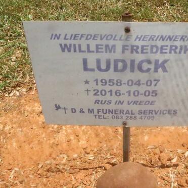 LUDICK Willem Frederik 1958-2016