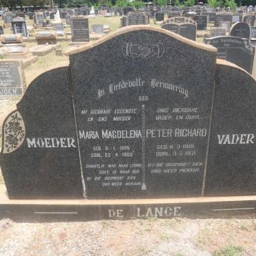 LANGE Peter Richard, de 1901-1971 &amp; Maria Magdelena 1906-1960