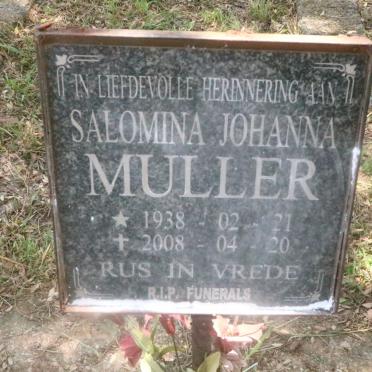 MULLER Salomina Johanna 1938-2008