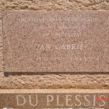 PLESSIS Jan Gabriel, du 1911-1974