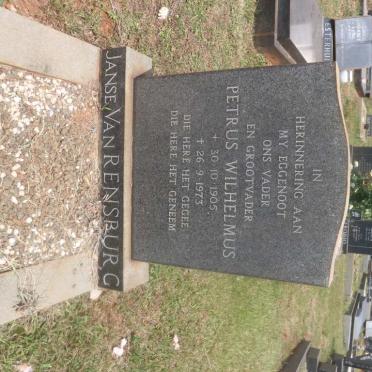 RENSBURG Petrus Wilhelmus, Janse van 1905-1973