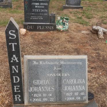 STANDER Gideon Johannes 1924-2004 &amp; Carolina Johanna 1927-2008