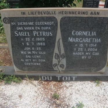 TOIT Sarel Petrus, du 1905-1980 &amp; Cornelia Margaretha 1914-2004