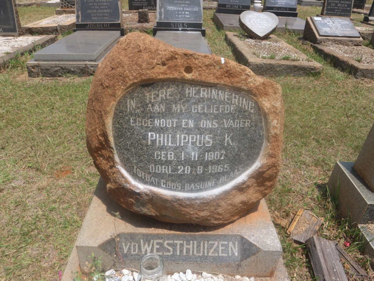 WESTHUIZEN Philippus K., v.d. 1907-1965