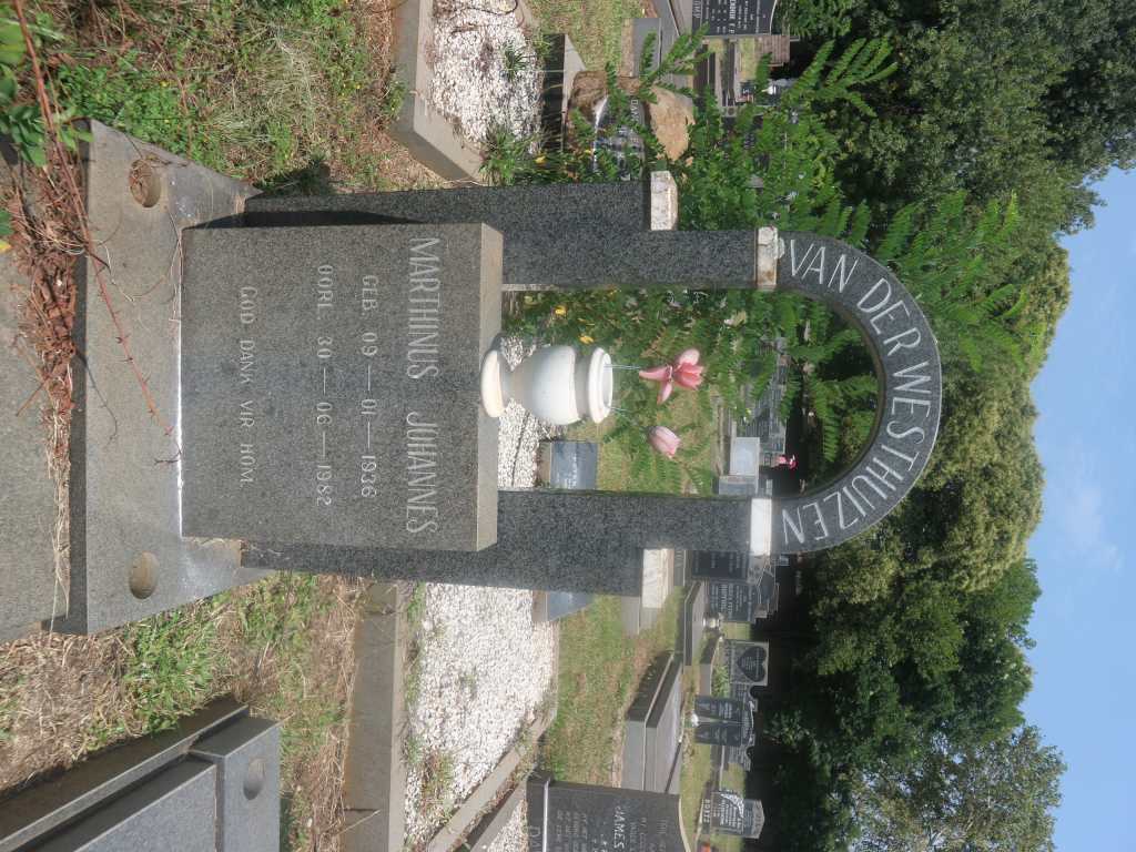 WESTHUIZEN Marthinus Johannes, van der 1936-1982