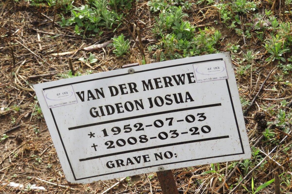 MERWE Gideon Josua, van der 1952-2008