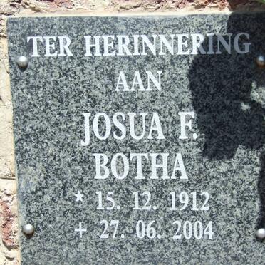 BOTHA Josua F. 1912-2004