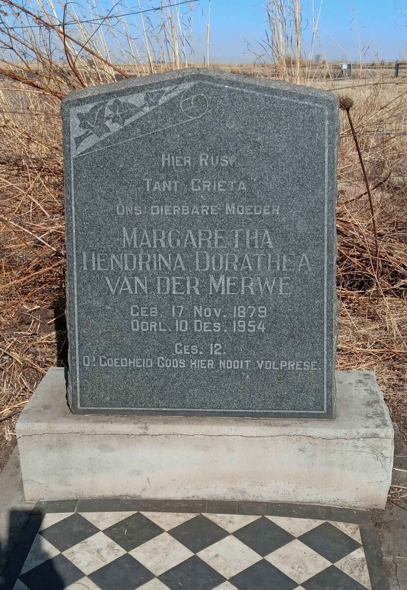 MERWE Margaretha Hendrina Dorathea, van der 1879-1954 