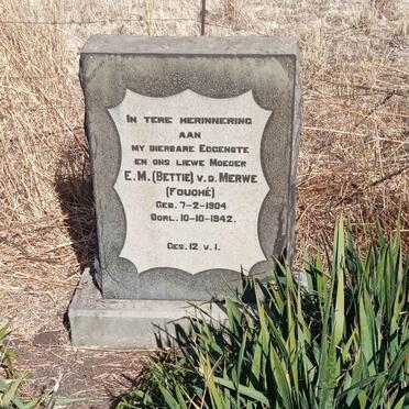 MERWE E.M., v.d. nee FOUCHE 1904-1942