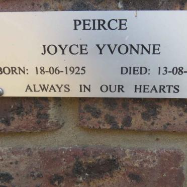 PEIRCE Joyce Yvonne 1925-2013