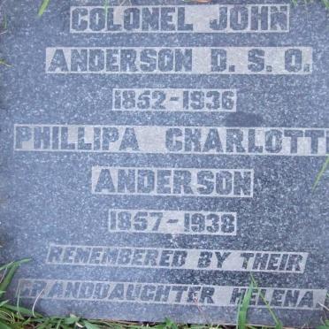 ANDERSON John 1852-1936 &amp; Phillipa Charlotte 1857-1938