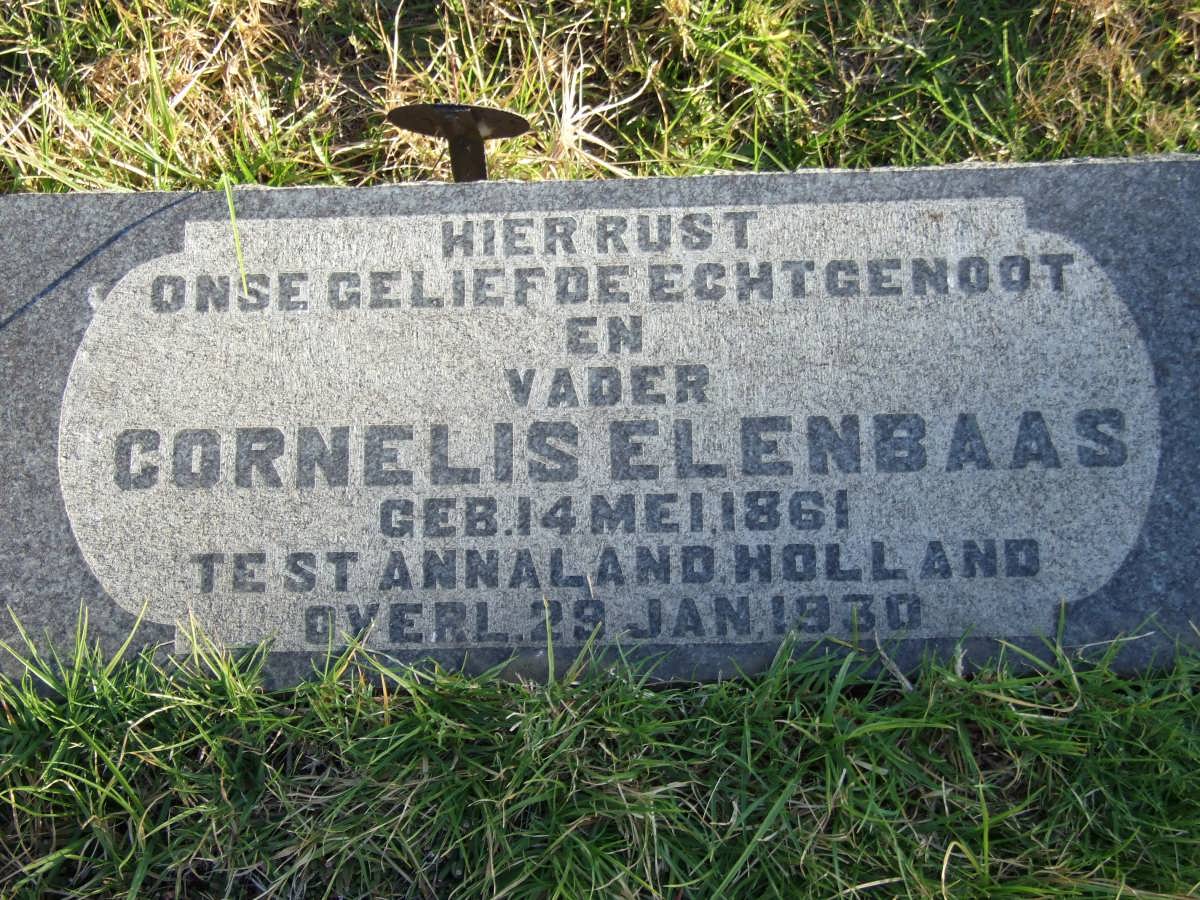 ELENBAAS Cornelis 1861-1930