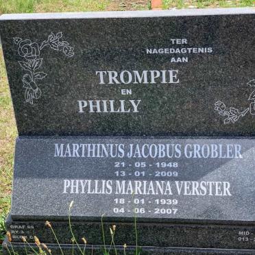 GROBLER Marthinus Jacobus 1948-2009 :: VERSTER Phyllis Mariana 1939-2007