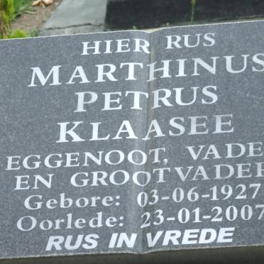 KLAASEE Marthinus Petrus 1927-2007
