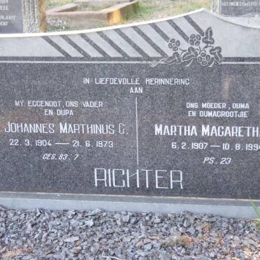 RICHTER Johannes Marthinus G. 1904-1973 &amp; Martha Magaretha M. 1907-1994
