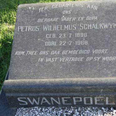 SWANEPOEL Petrus Wilhelmus Schalkwyk 1896-1968