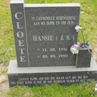 CLOETE J.S. 1916-1999