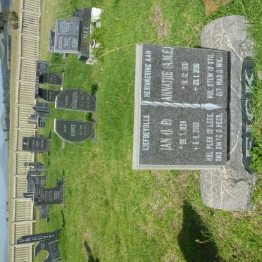 FICK Jan J.P 1928-2009 &amp; Annatjie A.M.E. 1991-2016