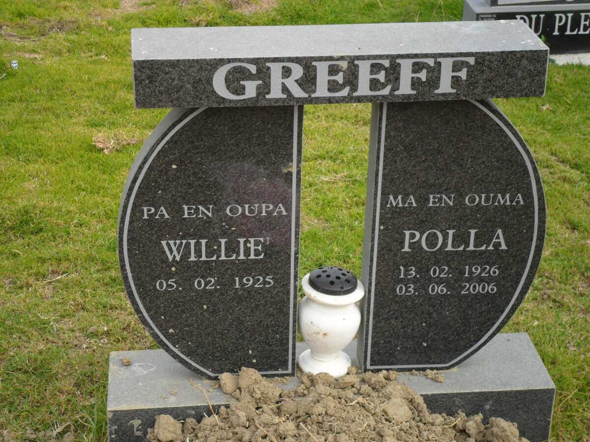 GREEFF Willie 1925- &amp; Polla 1926-2006
