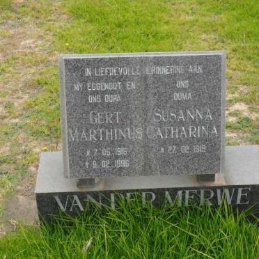 MERWE Gert Marthinus, van der 1916-1996 &amp; Susanna Catharina 1919-