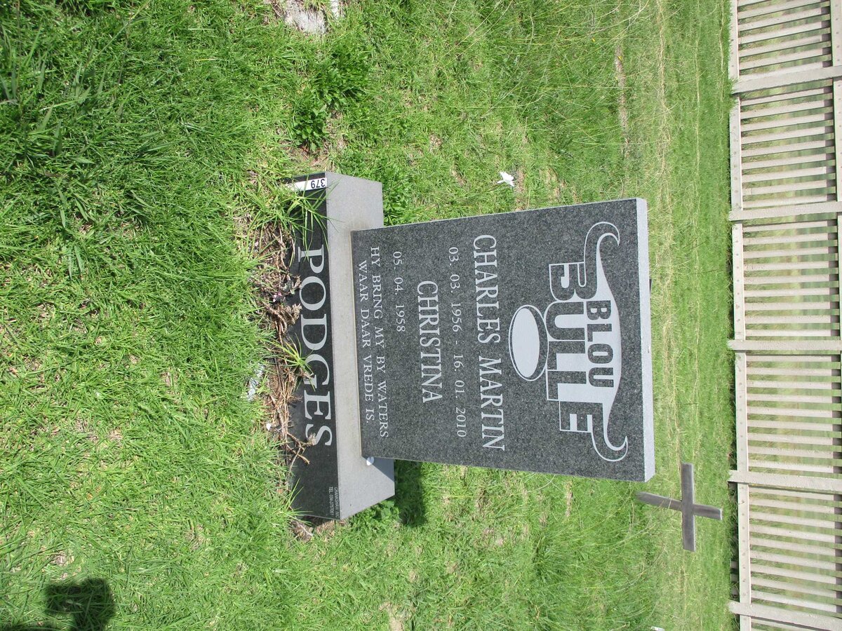 PODGES Charles Martin 1956-2010 &amp; Christina 1958-