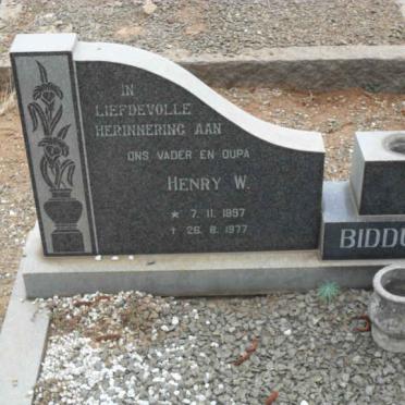 BIDDULPH Henry W. 1897-1977 &amp; Johanna E.F. 1906-1975