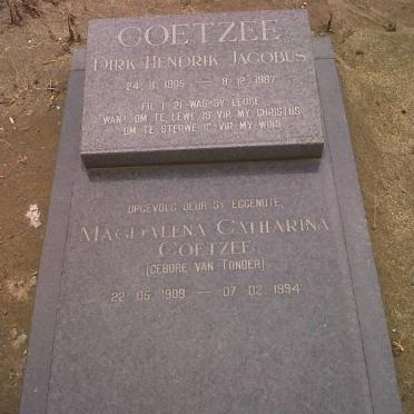 COETZEE Dirk Hendrik Jacobus 1905-1987 &amp; Magdalena Catharina VAN TONDER 1909-1994