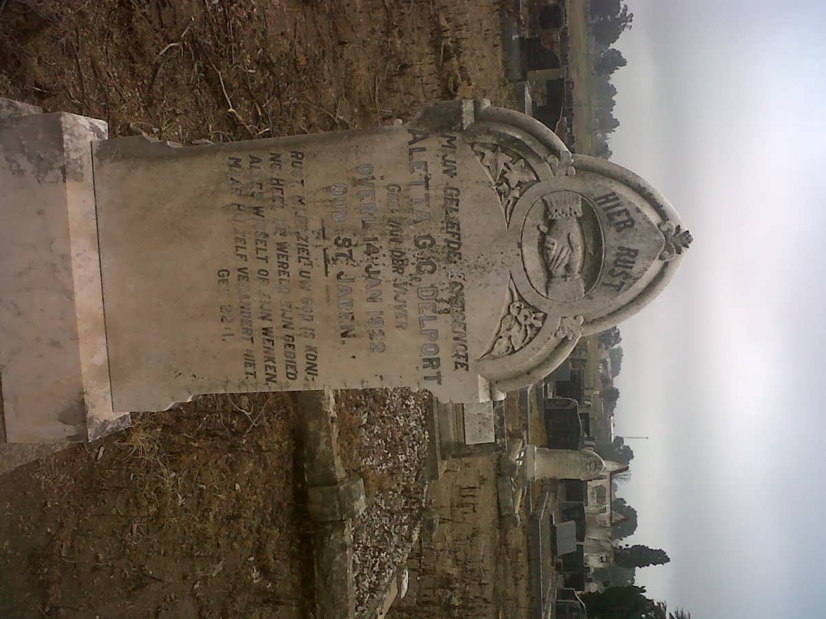 DELPORT Aletta G.C. nee VAN DER VIJVER -1922