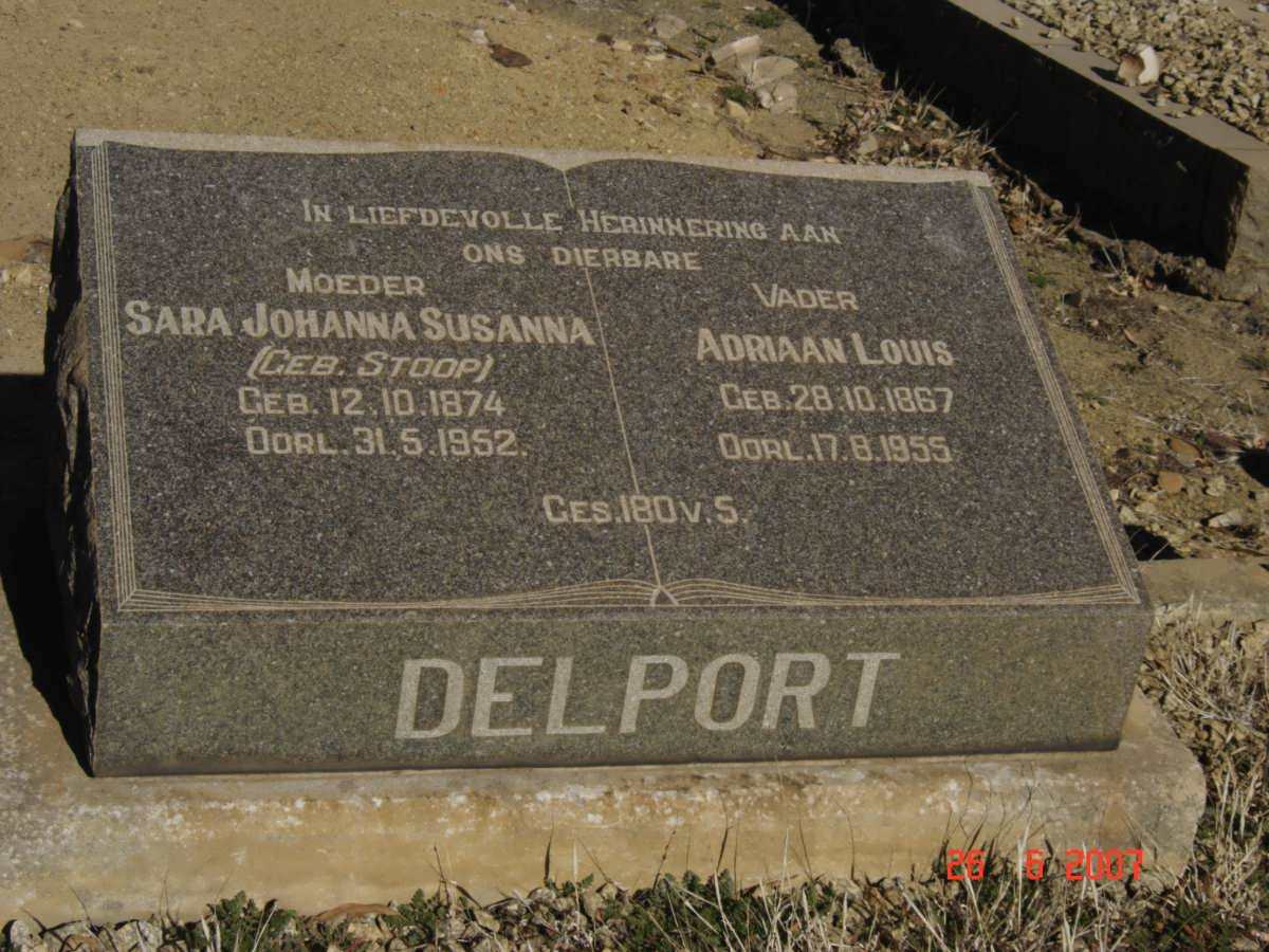 DELPORT Adriaan Louis 1867-1955 &amp; Sara Johanna Susanna STOOP 1874-1952