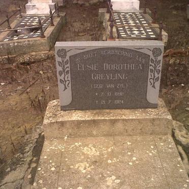 GREYLING Elsie Dorothea nee VAN ZYL 1892-1924