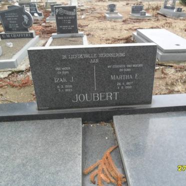 JOUBERT Izak J. 1906-1983 &amp; Martha E. 1907-1982