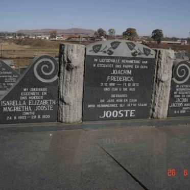 JOOSTE Joachim Frederick 1891-1970 &amp; Isabella Elizabeth Magrietha SMITH 1903-1930 Jacoba Adriana Jacobs HARTZER 1898-1989