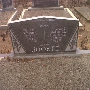 JOOSTE Willem Johannes Steyn 1911-1995 &amp; Elizabeth Magrietha Dorothea 1918-1991 