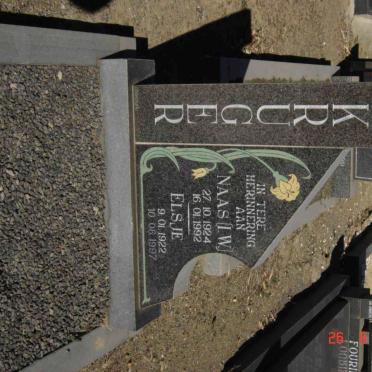 KRUGER I.W. 1924-1992 &amp; Elsje 1922-1997